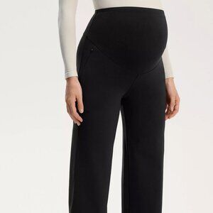 OYSHO Black Maternity Comfortlux straight-leg Wide Leg trousers Size:L